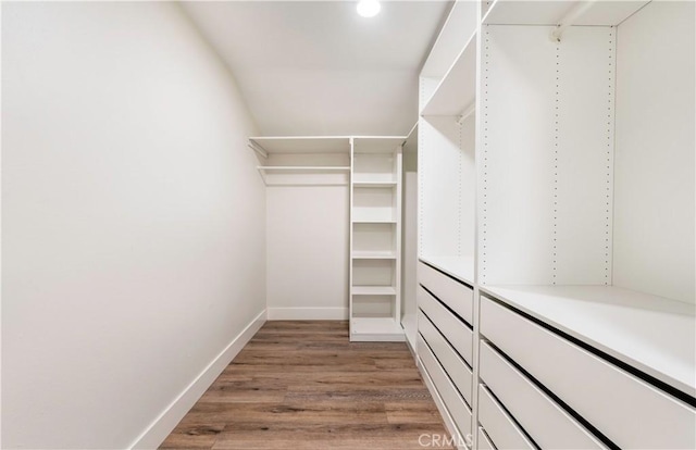 spacious closet featuring light wood-style flooring