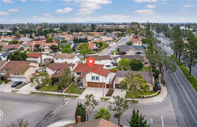 birds eye view of property featuring a residential view