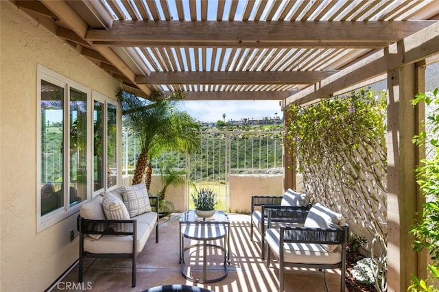 22902 Via Cruz, Laguna Niguel, CA 92677 - view of patio with outdoor lounge area and a pergola