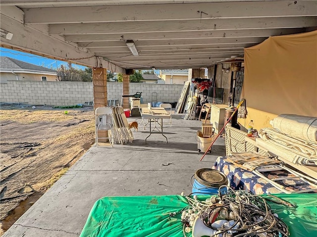 view of patio with a fenced backyard