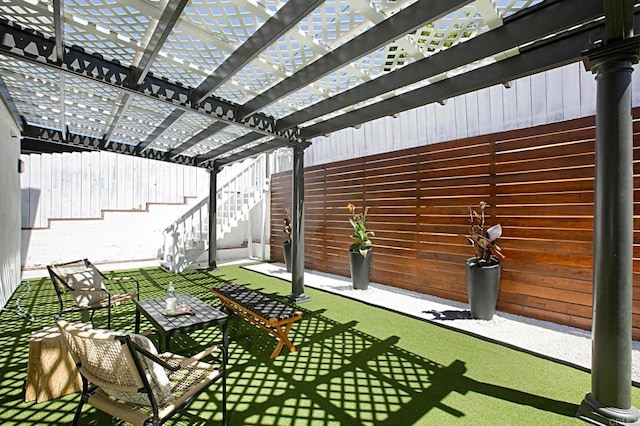 view of patio / terrace with a pergola