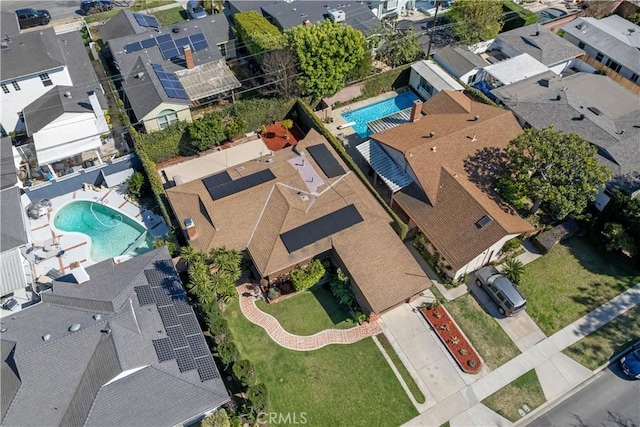 bird's eye view featuring a residential view