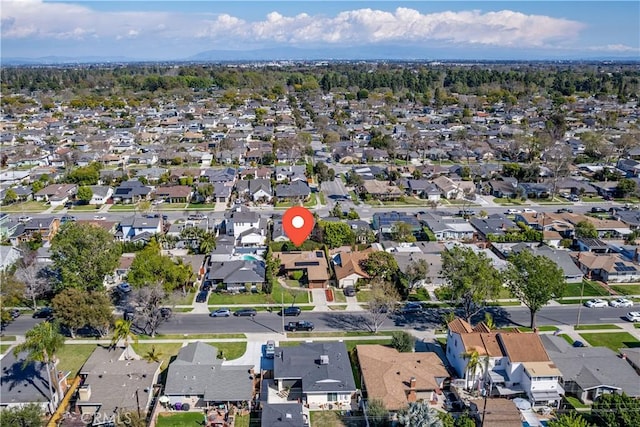 bird's eye view featuring a residential view