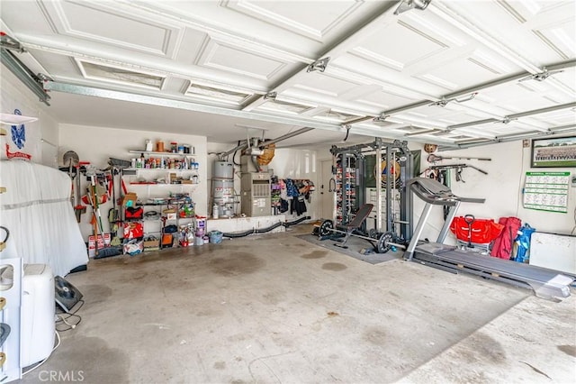 garage with water heater