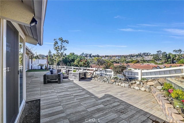 view of patio / terrace featuring fence