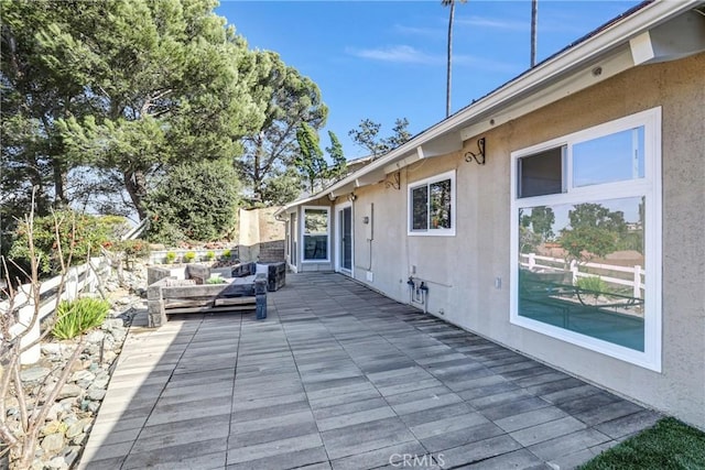 view of patio with a fenced backyard