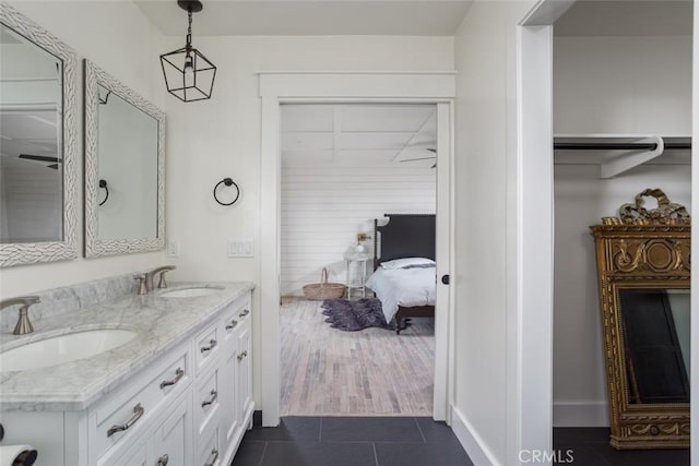 236 Avenida Montalvo, San Clemente, CA 92672 - full bath with double vanity, tile patterned flooring, and ensuite bath