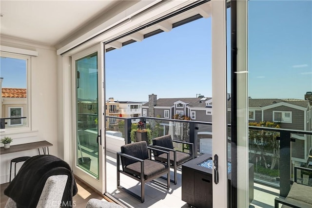 balcony with a residential view