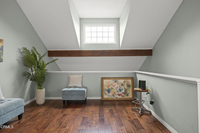 interior space with hardwood / wood-style floors and baseboards