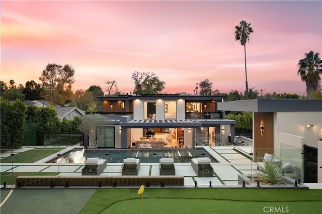 5244 Tampa Ave, Tarzana, CA 91356 - back of property with a patio area and an outdoor pool