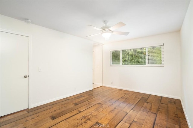 6432 Weber Cir, Huntington Beach, CA 92647 - empty room with wood-type flooring, baseboards, and a ceiling fan