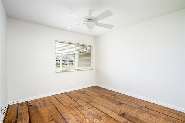 6432 Weber Cir, Huntington Beach, CA 92647 - empty room featuring a ceiling fan, wood finished floors, and baseboards