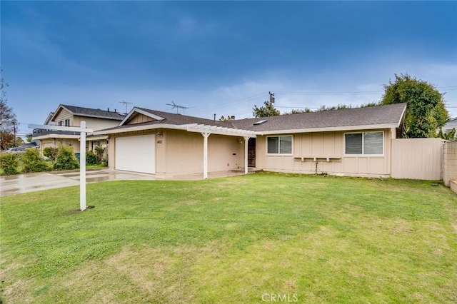 6432 Weber Cir, Huntington Beach, CA 92647 - single story home featuring an attached garage, fence, concrete driveway, board and batten siding, and a front yard
