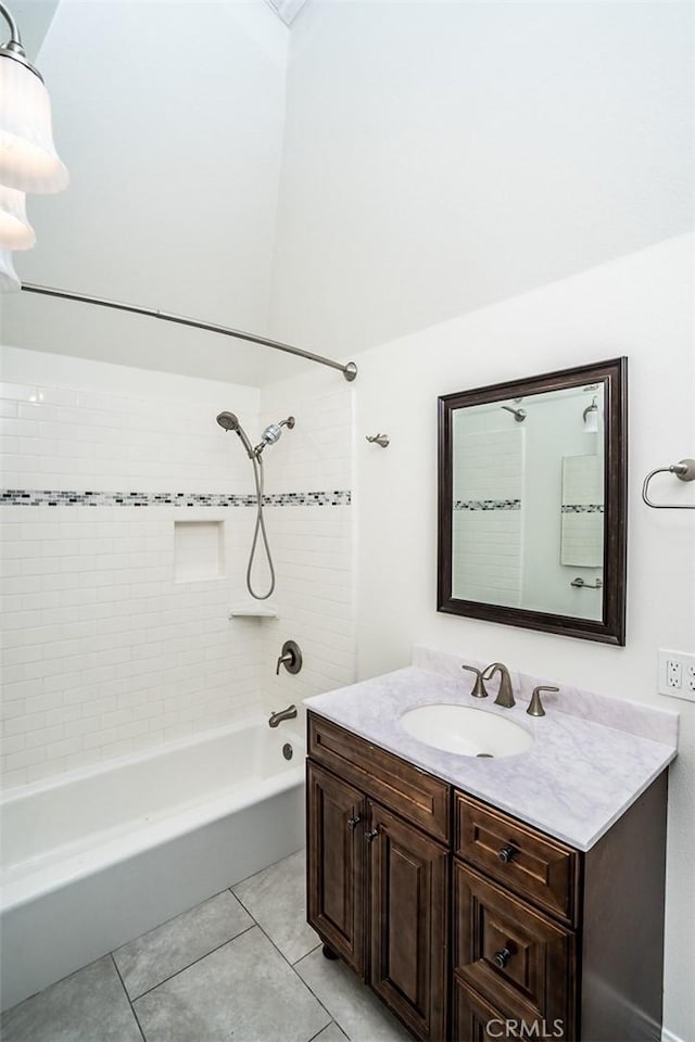 6432 Weber Cir, Huntington Beach, CA 92647 - bathroom featuring tile patterned flooring, vanity, and shower / washtub combination
