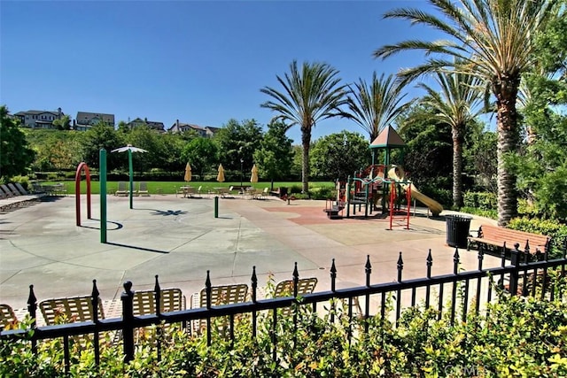 community play area featuring fence