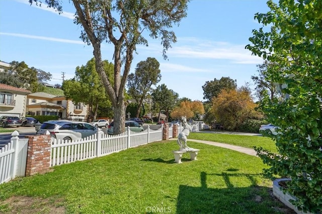 view of yard with fence