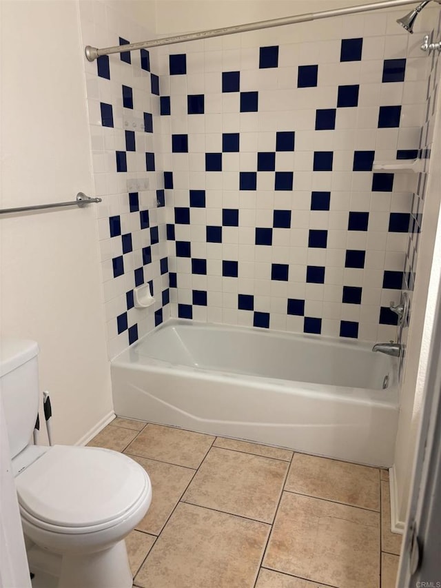 1169EAST Cornell Ave Unit 52, Redlands, CA 92374 - bathroom with toilet, tile patterned floors, and washtub / shower combination
