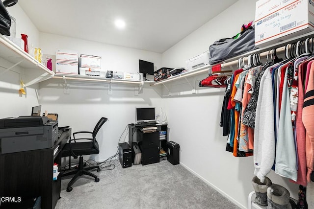 office area with baseboards and carpet flooring