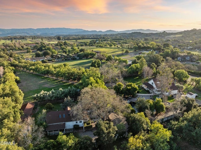 bird's eye view featuring a mountain view