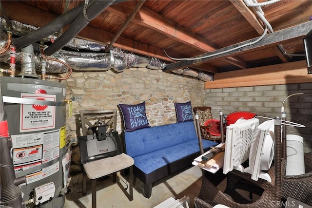 23679 Hillside Dr, Crestline, CA 92325 - unfinished basement featuring gas water heater