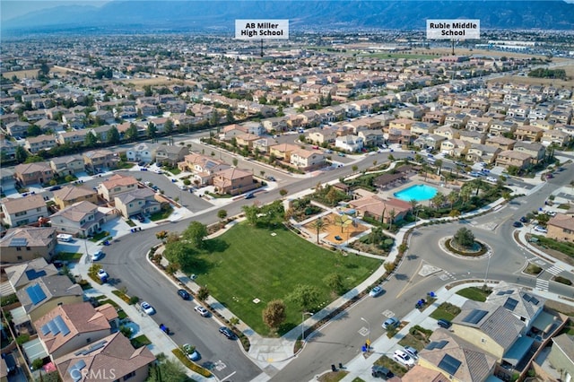 aerial view featuring a residential view