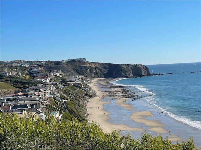 property view of water featuring a view of the beach