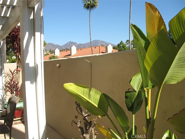 balcony with a mountain view