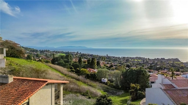 mountain view with a water view