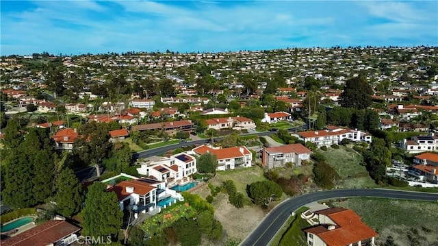 aerial view with a residential view