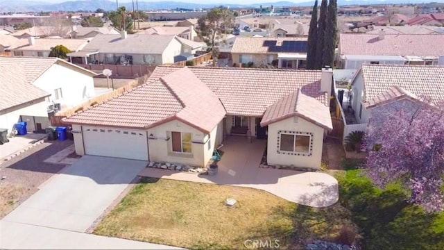 drone / aerial view with a residential view