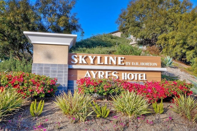 view of community sign