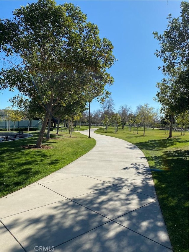 view of community with a lawn
