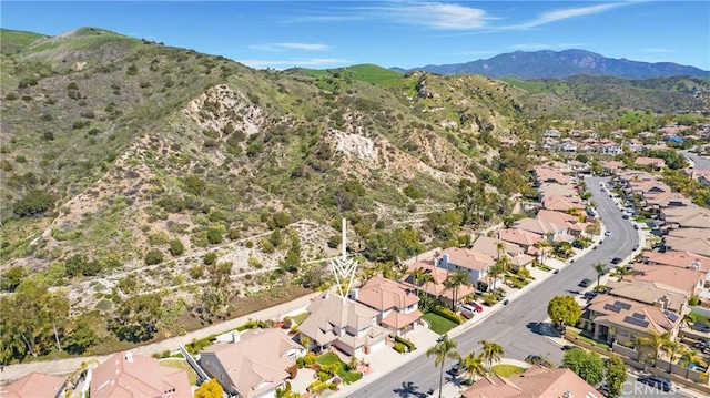 aerial view with a residential view and a mountain view