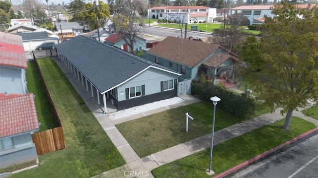 aerial view featuring a residential view