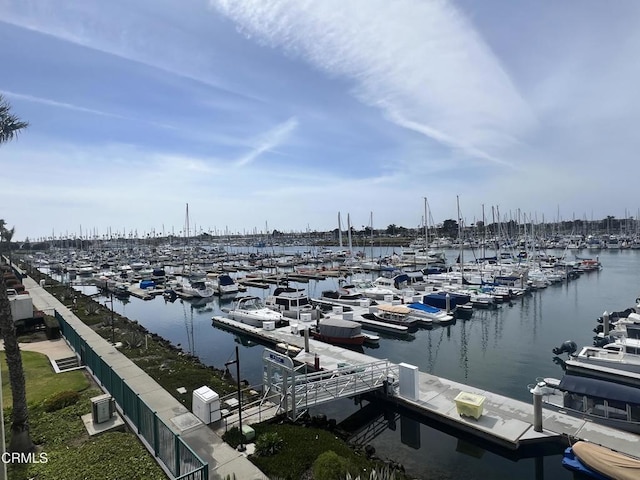 view of water feature featuring a floating dock