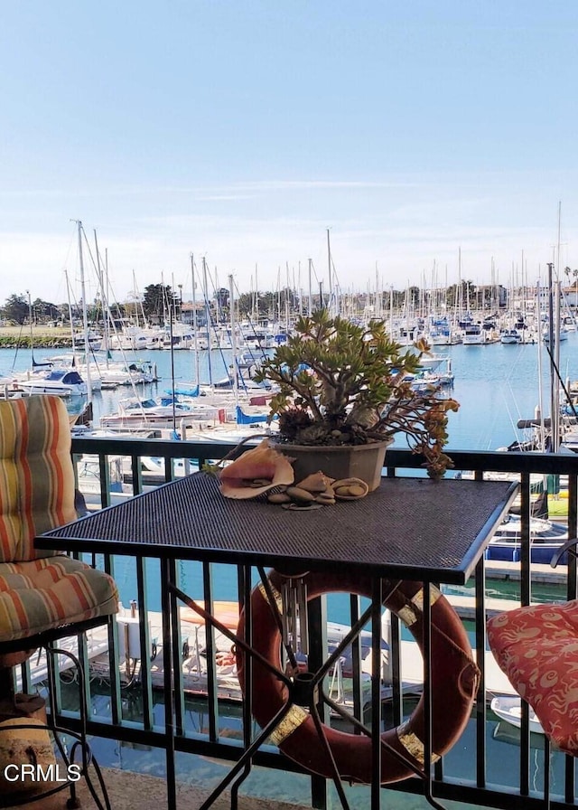 balcony with a water view