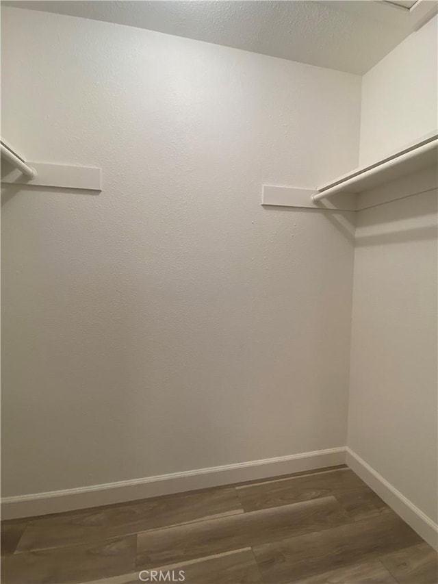 spacious closet with wood finished floors