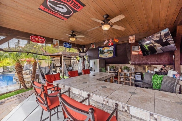 6756 Monte Verde Dr, San Diego, CA 92119 - view of patio / terrace featuring outdoor dry bar