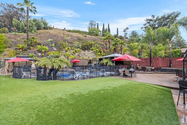 6756 Monte Verde Dr, San Diego, CA 92119 - view of yard with a patio area and fence