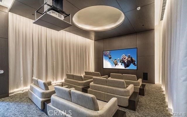 view of carpeted cinema room