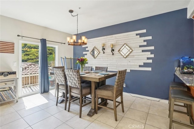 2810 Green River Rd Unit 103, Corona, CA 92882 - dining area featuring a chandelier and light tile patterned flooring