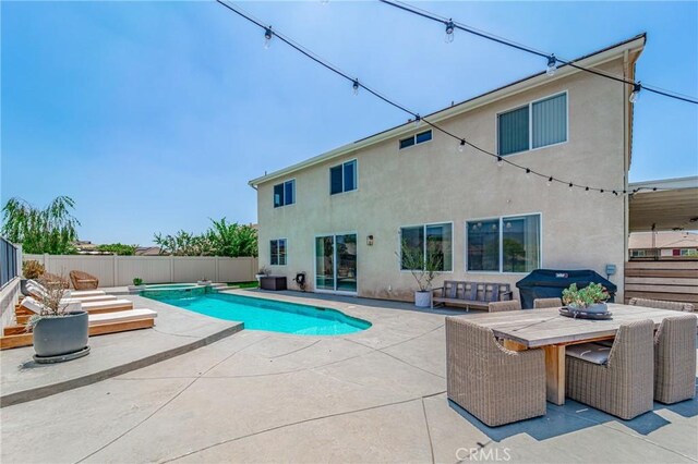 148 Mesquite Ct, Calimesa, CA 92320 - view of pool featuring a fenced backyard, area for grilling, a patio, and a fenced in pool