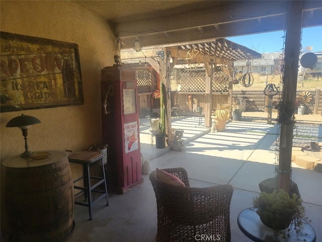 view of patio / terrace with an outdoor bar