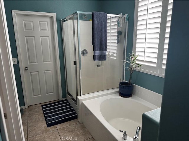 5230 Starling St, Fontana, CA 92336 - full bath with a shower stall, a bath, and tile patterned flooring