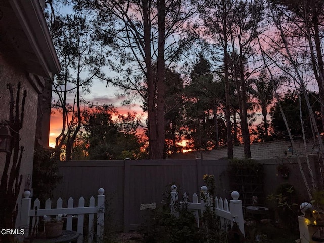 view of yard with fence