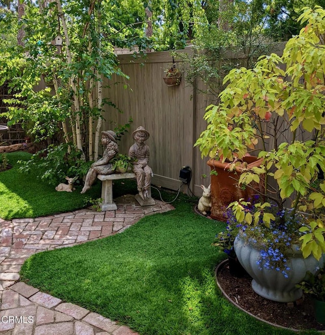 view of yard with fence