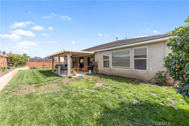 28183 Rocky Cove Dr, Menifee, CA 92585 - rear view of property featuring a fenced backyard, stucco siding, and a patio area