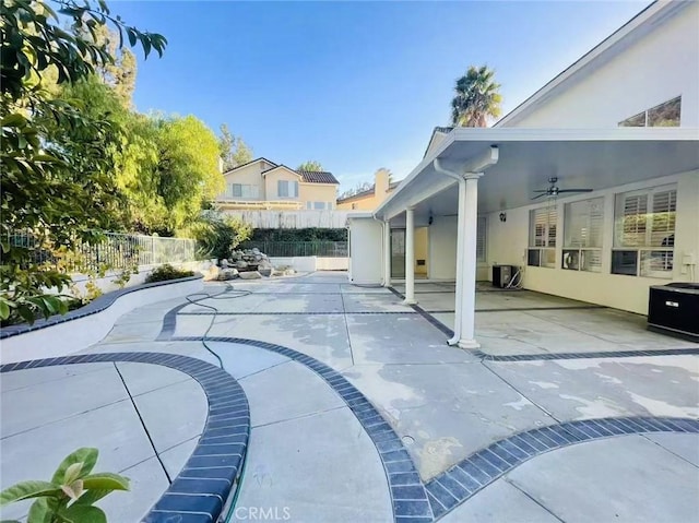 2768 Somerset Pl, Rowland Heights, CA 91748 - view of swimming pool featuring central air condition unit, a patio, fence, and a ceiling fan