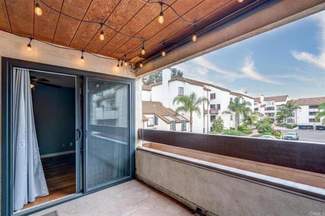 balcony featuring a residential view