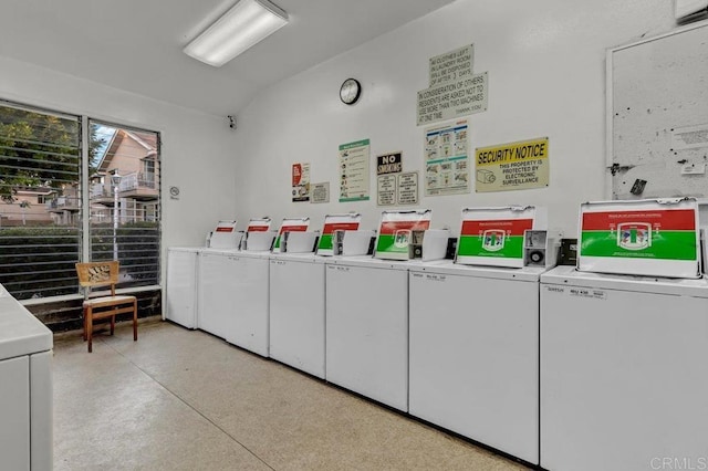 community laundry room featuring independent washer and dryer